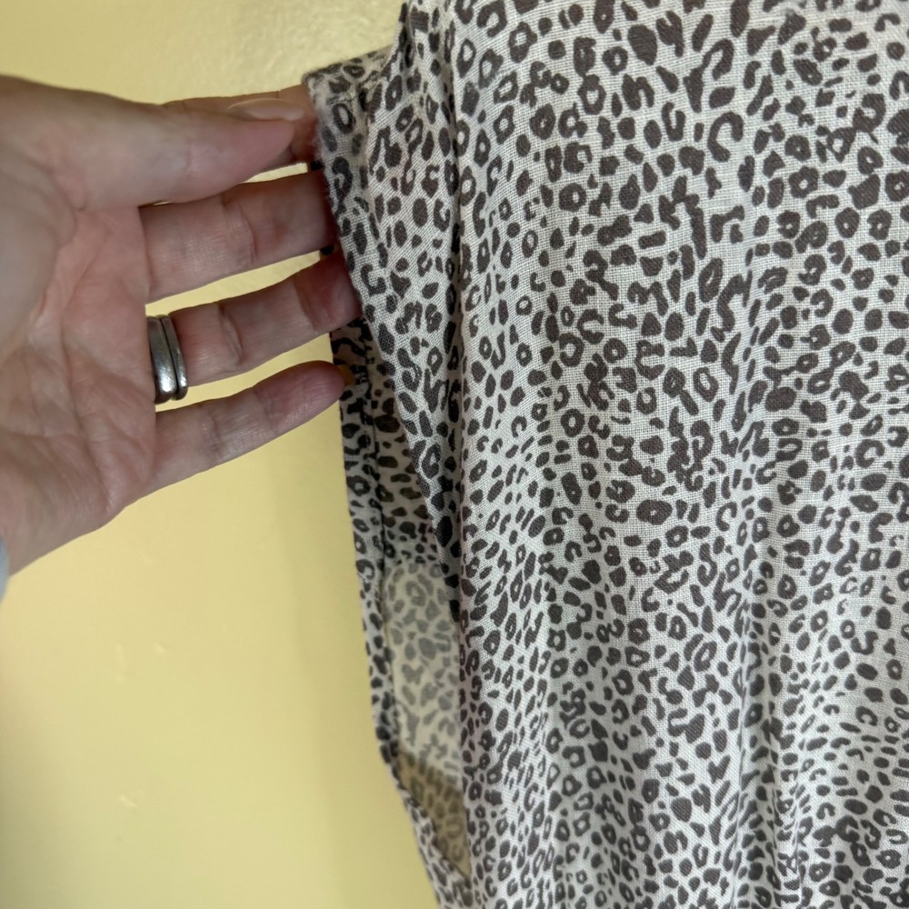 Rails Angelina Sand Cheetah Print‎ Smocked Waist Mini Dress Womens M - Picture 5 of 11